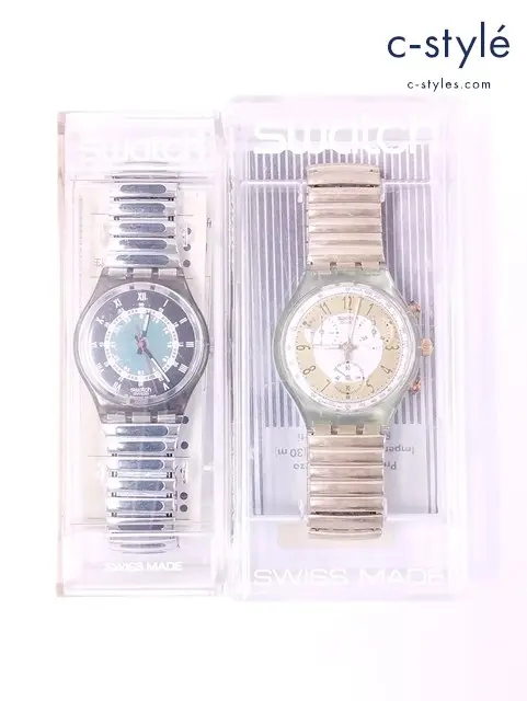 Swatch スウォッチ 腕時計 クリア×ゴールド クリア×シルバー SCG100 GM114 クォーツ