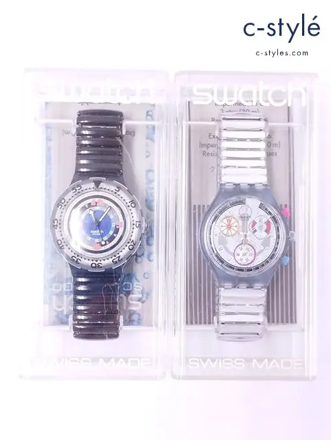 Swatch スウォッチ 腕時計 クリア×シルバー系 ブラック SCN111 SDM100 クォーツ