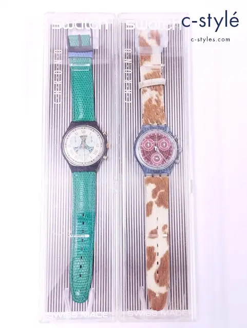 Swatch スウォッチ 腕時計 ブラック×グリーン マルチカラー SCN108 SCN109 クロノグラフ クォーツ