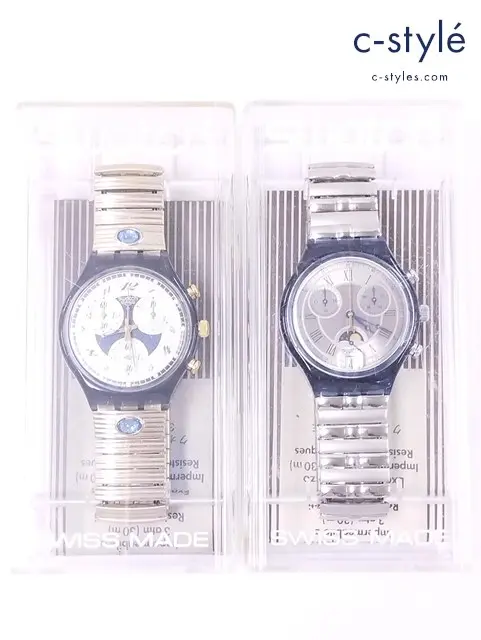Swatch スウォッチ 腕時計 クリアブラック×ゴールド クリアブルー×シルバー クロノグラフ クォーツ