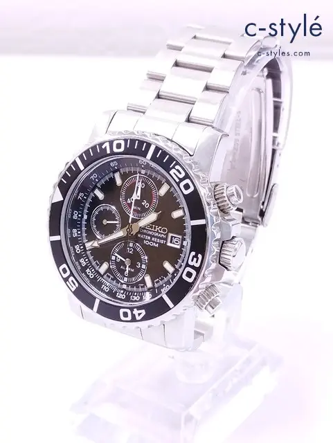 SEIKO セイコー 腕時計 シルバー 7T62-0CV0 クロノグラフ クォーツ