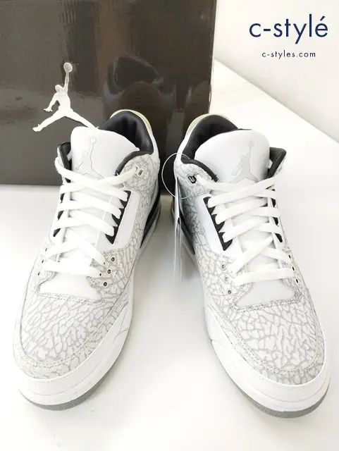 NIKE ナイキ スニーカー 27cm ホワイト×グレー AIR JORDAN RETRO 3 FLIP 315767-101