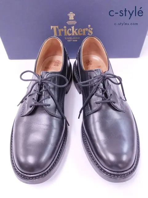 Tricker’s トリッカーズ レザーシューズ 8-5 ブラック 5636 WOODSTOCK
