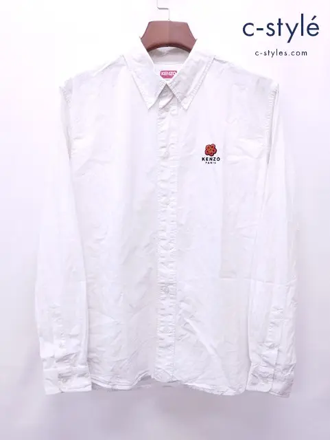 KENZO ケンゾー ボタンダウンシャツ 38 15 ホワイト BOKE FLOWER CREST FC65CH4099LH