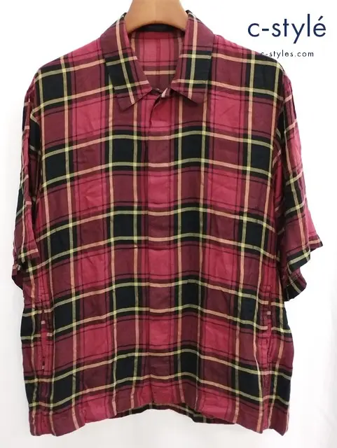 UNDERCOVER アンダーカバー シャツ 3 レッド系 タータンチェック 半袖 UCY4402-5