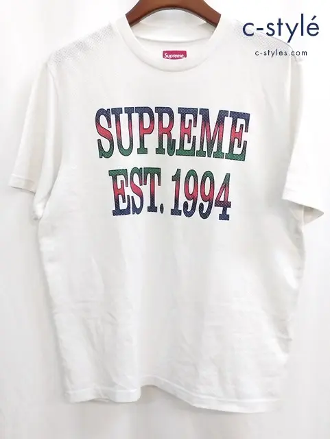Supreme シュプリーム Tシャツ S ホワイト 半袖 Cotton Mesh Gradient Logo S/S Tee