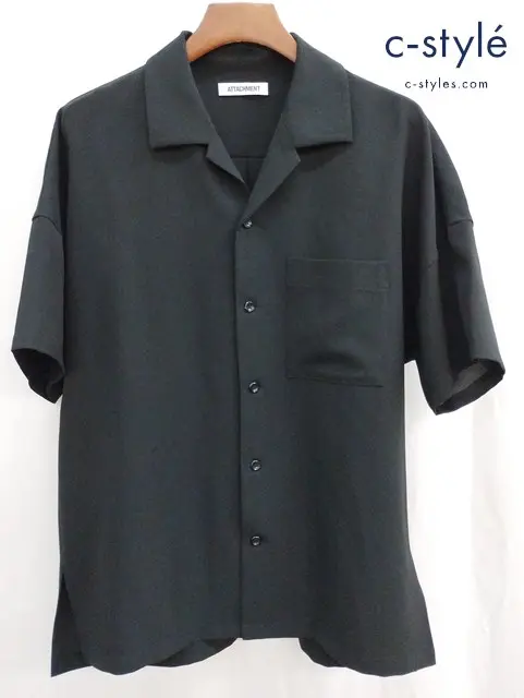 ATTACHMENT アタッチメント オープンカラーシャツ 1 ブラック AS31-082