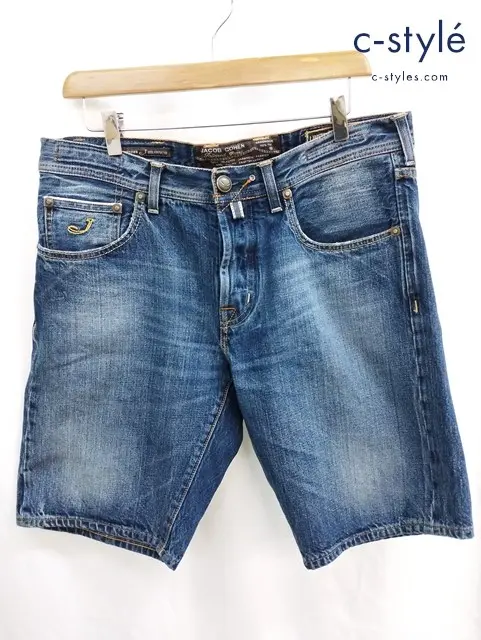 JACOB COHEN ヤコブコーエン ハーフデニムパンツ 33 インディゴ ボタンフライ J633 LIMITED イタリア製