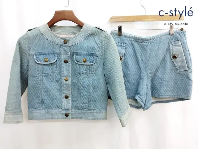 BURBERRY LONDON BLUE LABEL デニムジャケット パンツ 38 インディゴ セットアップ レディース