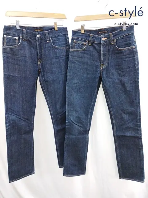 nudie jeans ヌーディージーンズ デニムパンツ W30 インディゴ ボタンフライ 計2点