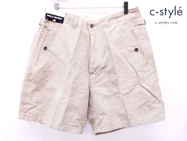 POLO SPORT RALPH LAUREN ポロスポーツ ラルフローレン ハーフパンツ 33 ベージュ ボタンフライ USA製