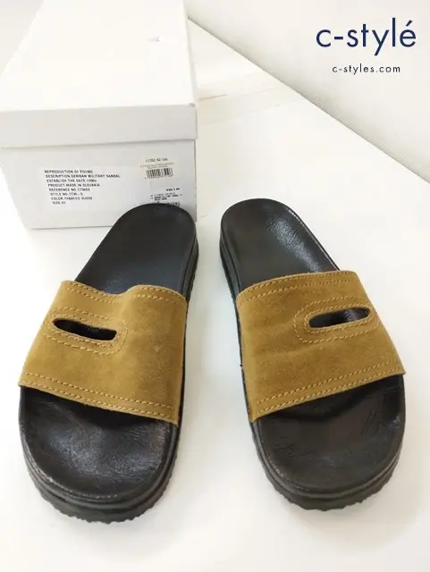 REPRODUCTION OF FOUND リプロダクション オブ ファウンド サンダル 42 カーキ系×ブラック スウェード