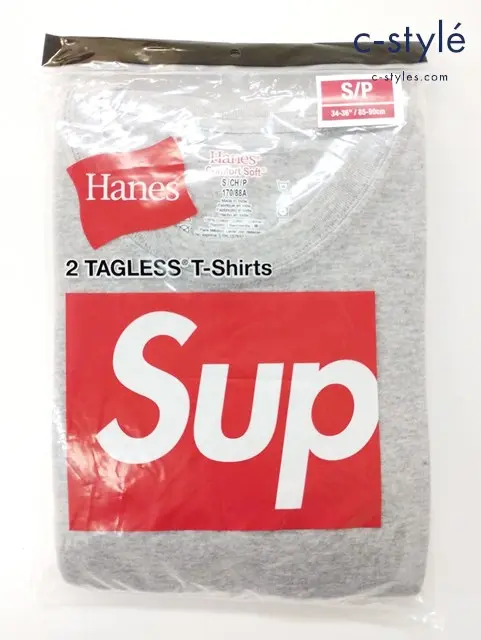 SUPREME×HANES シュプリーム×ヘインズ Tシャツ S グレー 綿100% 2枚セット
