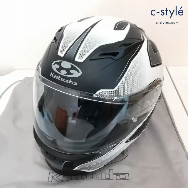 OGK Kabuto オージーケーカブト フルフェイス ヘルメット M 57～58cm ホワイト×ブラック KAMUI-Ⅱ