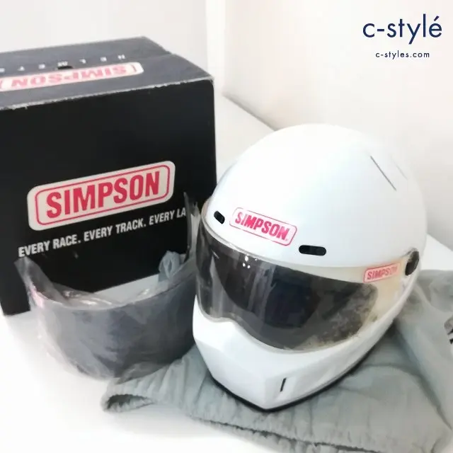 SIMPSON フルフェイス ヘルメット 7・1/8 57cm ホワイト UPER BANDIT 9 + スモークシールド