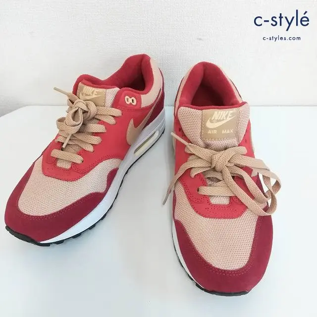 NIKE ナイキ スニーカー 26cm レッド×ベージュ AIR MAX 1 PREMIUM RETRO 908366-600