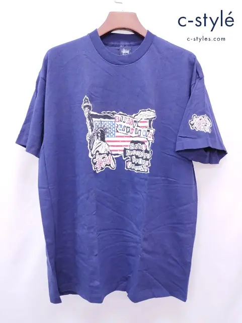 STUSSY ステューシー Tシャツ XL ネイビー NYC 綿100％