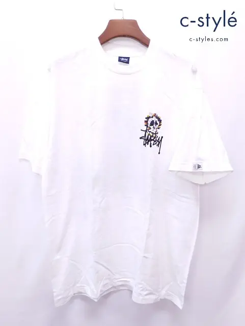 STUSSY ステューシー Tシャツ XL ホワイト skull statue of liberty 綿100％