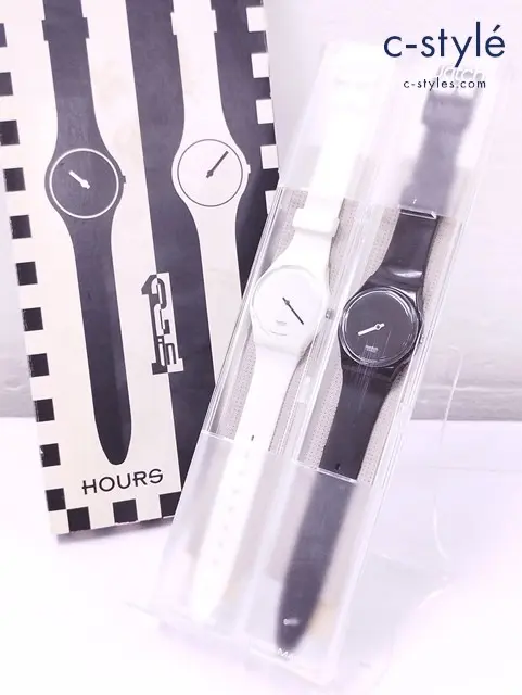 Swatch スウォッチ 腕時計 クウォーツ WHITE HOURS/BLACK MINUTES