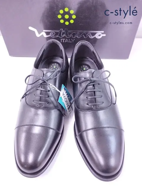 NETTUNO ネッツーノ 内羽根ストレートチップ 24.5cm ブラック 64615 S01