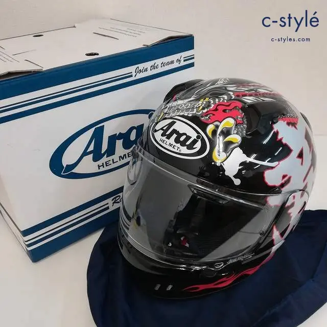 Arai アライ ヘルメット 57.58cm ブラック系 XD・ドラゴン フルフェイス