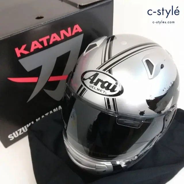 Arai アライ ヘルメット 57.58cm シルバー SUZUKI KATANA ASTRAL-X フルフェイス