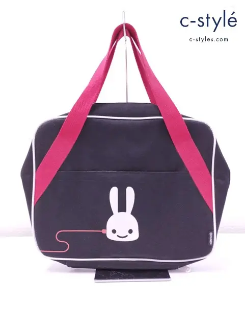 CUNE キューン ハンドバッグ ブラック×レッド ウサギ