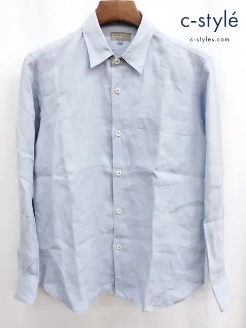 MARGARET HOWELL マーガレット ハウエル シャツ S ブルー 麻100% 日本製