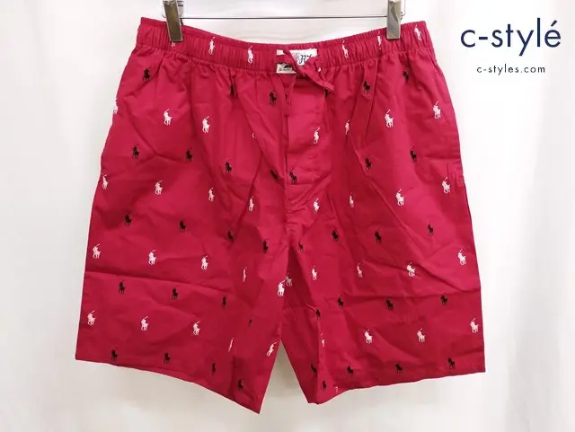 POLO RALPH LAUREN ポロラルフローレン ハーフパンツ M レッド 総柄 綿 100% RM8-H414