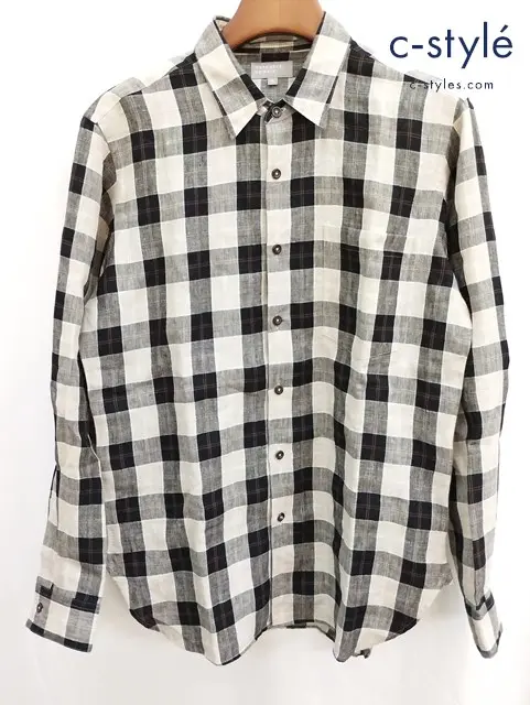 MARGARET HOWELL マーガレット ハウエル シャツ M マルチカラー チェック柄 麻100% 長袖 日本製