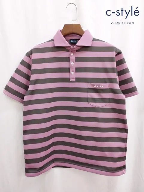 MUTA MARINE ムータマリン ポロシャツ 7 ピンク×グレー 半袖