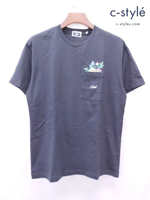 KITH キス Tシャツ S ブラック フラワー刺繍 KHM030541 綿100％