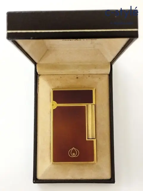 S.T.Dupont デュポン ライン2 ラッカー 漆 ブラウン ガスライター 喫煙具