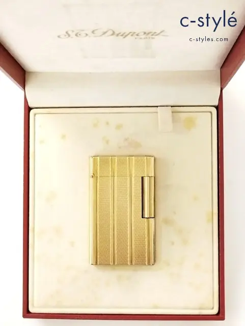 S.T.Dupont デュポン ライン1 ゴールド ストライプ ガスライター 喫煙具