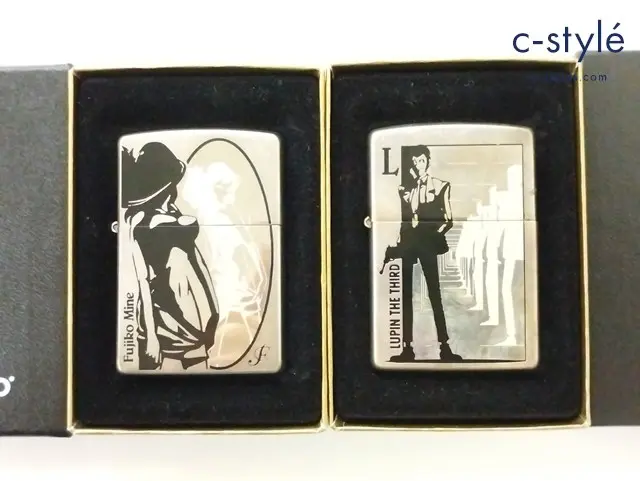 ZIPPO ジッポー オイルライター ルパン三世 峰不二子 シルバー 2004年 計2点 喫煙具 モンキー・パンチ