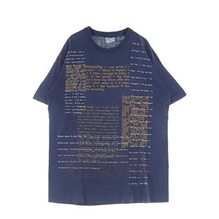 BJORK(ビヨーク) ヴィンテージ Tシャツ 90s 1994 THE LYRICAL TEXT NAVY TEE