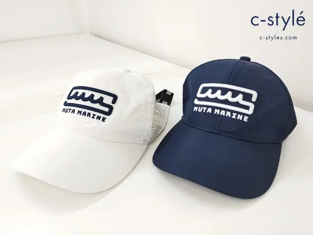 MUTA MARINE ムータマリン キャップ ホワイト ネイビー ポリエステル100% 計2点