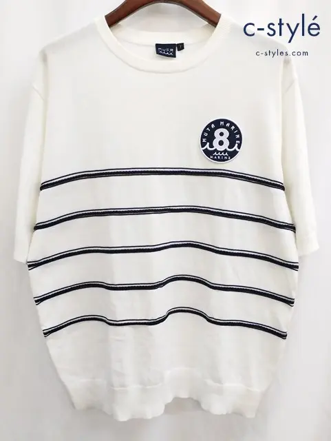 MUTA MARINE ムータマリン ボーダーサマーニット 7 ホワイト MMSK443345 綿100%