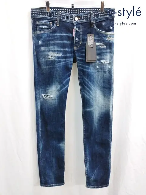 DSQUARED2 ディースクエアード デニムパンツ 48 インディゴ SEXY DEAN JEAN S71LB1164 ダメージ加工