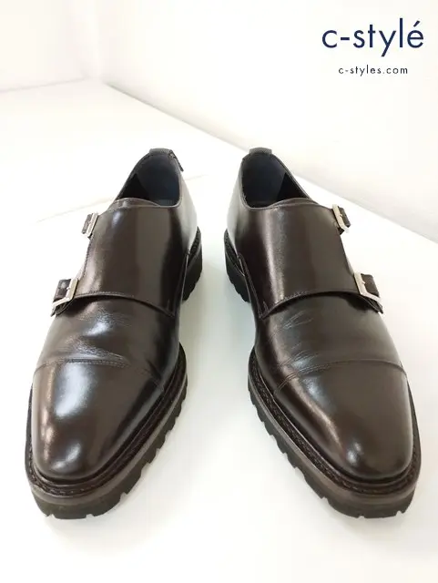 WH ダブルエイチ ダブルモンクシューズ 8.5 ブラウン 0310