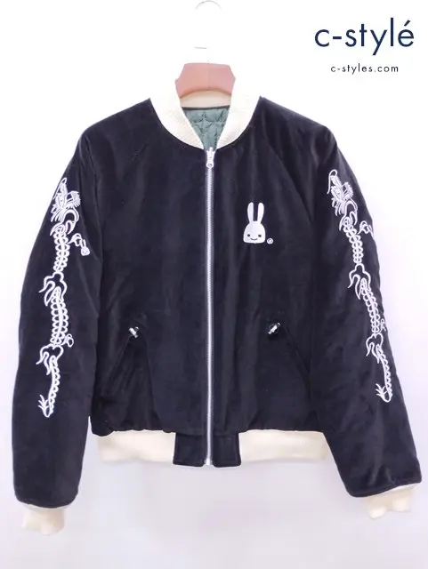 CUNE キューン スカジャン 2 ブラック 刺繍 富士山