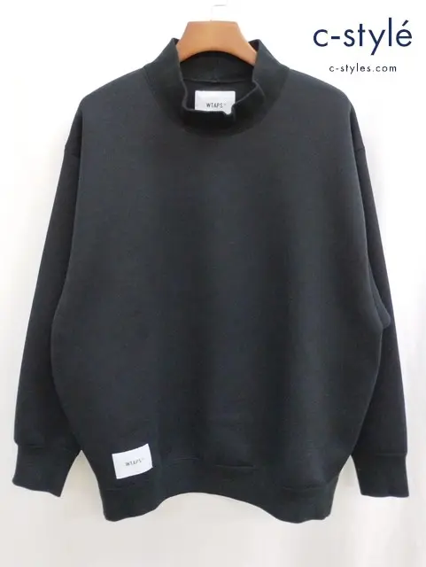 WTAPS ダブルタップス モックネックスウェット 03 ブラック 232ATDT-CSM23