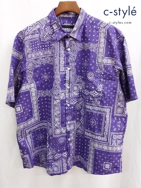 SOPHNET. ソフネット 半袖シャツ XL パープル SOPH-230025 綿100％