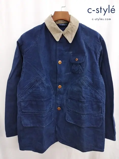 Polo Ralph Lauren ポロラルフローレン ハンティングジャケット M ネイビー×ベージュ 綿100％