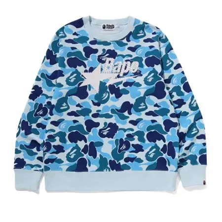 A BATHING APE(アベイシングエイプ) ABC CAMO RHINESTONE BAPE STA CREWNECK SWEATSHIRT