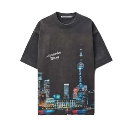ALEXANDER WANG(アレキサンダーワン) 上海スカイライン クリスタル ホットフィックス tシャツ