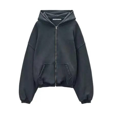 ALEXANDER WANG(アレキサンダーワン) ブラック コットン ロゴ ジップアップ フーディー