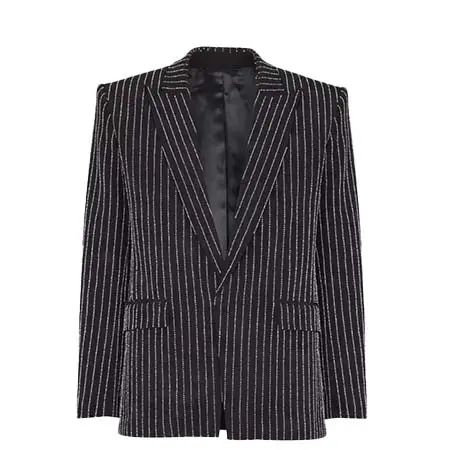 BALMAIN(バルマン) クリスタル ストライプ ウール 1ボタンジャケット