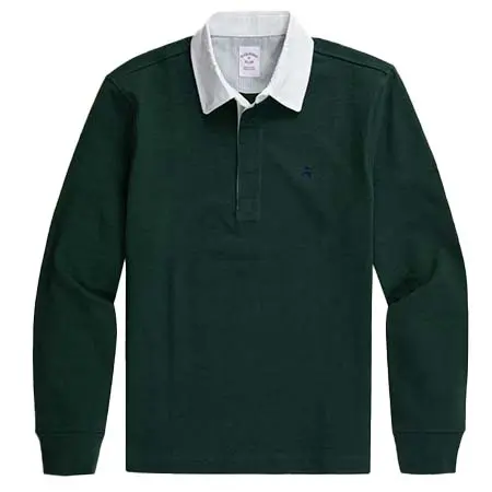 Brooks Brothers(ブルックスブラザーズ) コットンジャージー　GFロゴ　ソリッド　ラグビーシャツ