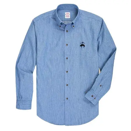 Brooks Brothers(ブルックスブラザーズ) コットン　ライト デニム　ビッグGFロゴ　スポーツシャツ　Traditional Fit